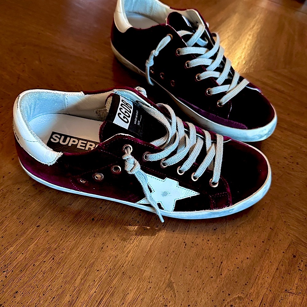 Golden Goose Burgundy Velvet Sneakers sz EU38